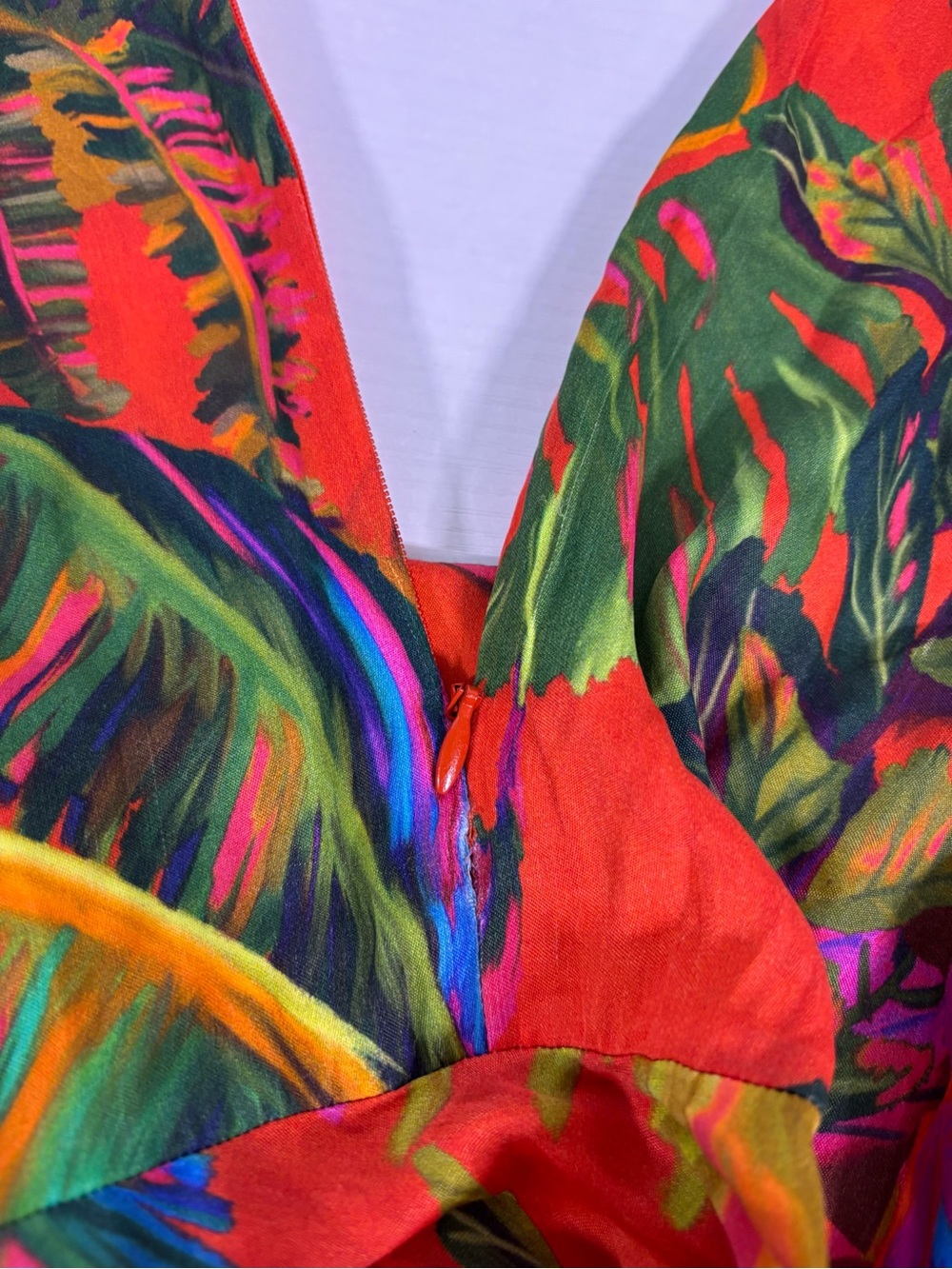 FARM Rio Red Tropical Print Long-Sleeve Midi Dress - Picture 12 of 13